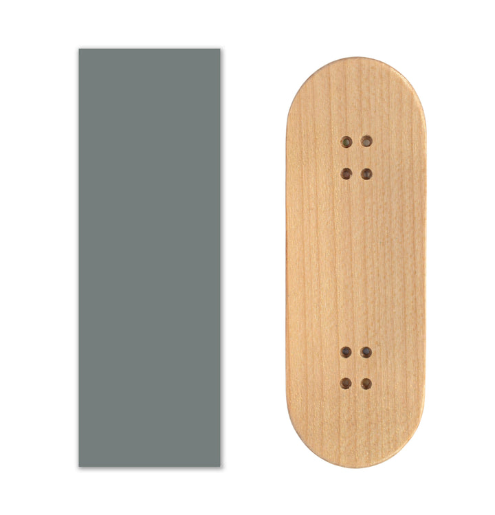 Teak Tuning Teak Swap Fingerboard Deck & ColorBlock Wrap - "Armor Gray" - 32mm x 97mm