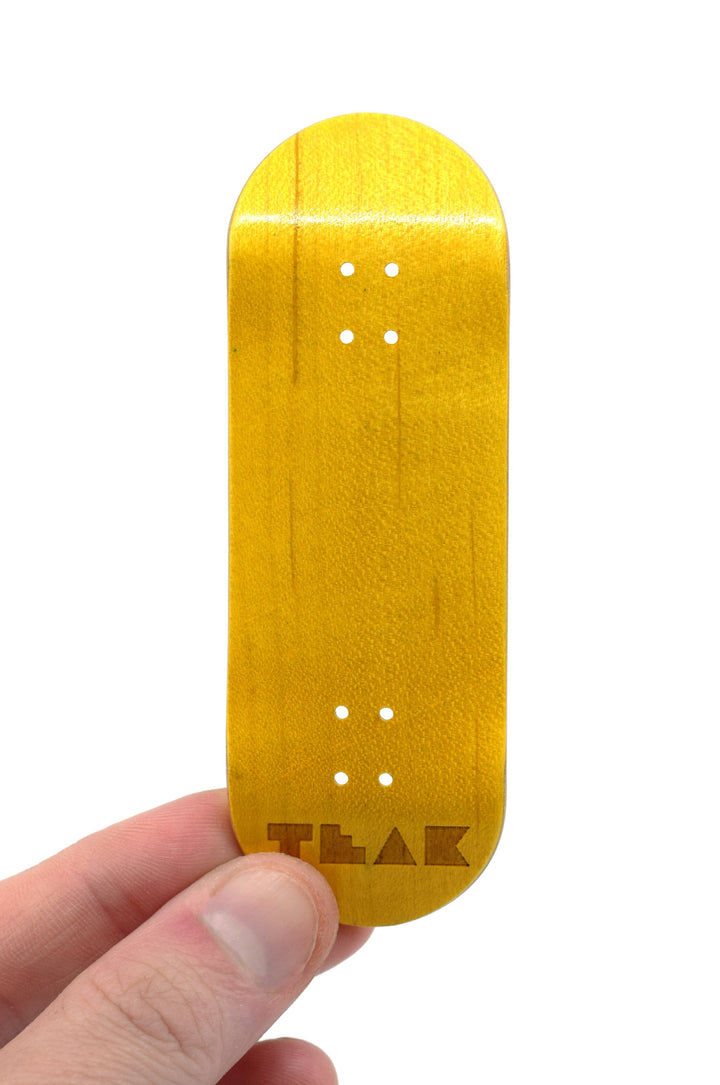 Teak Tuning PROlific Wooden 5 Ply Fingerboard Deck 32x95mm - Banana Yellow - with Color Matching Mid Ply