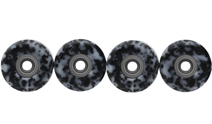 Teak Tuning *LIMITED RUN* Apex 65D All Terrain Polymer (ATP) Fingerboard Wheels, New Street Shape - Digital Swirls, Limited Series - Premium ABEC-9 Stealth Bearings - Skeleton Speckle Colorway - Set of 5