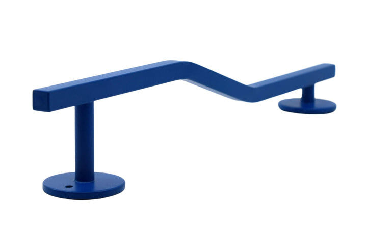 Teak Tuning Square, Bi-Level Fingerboard Rail, 12" Long - Steel Construction - Cobalt Blue