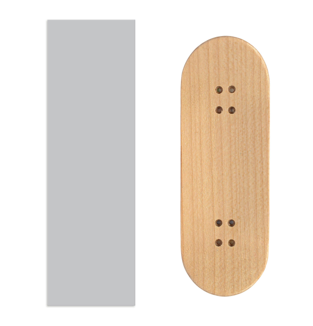 Teak Tuning Teak Swap Fingerboard Deck & ColorBlock Wrap - "Silver Knight" - 32mm x 97mm