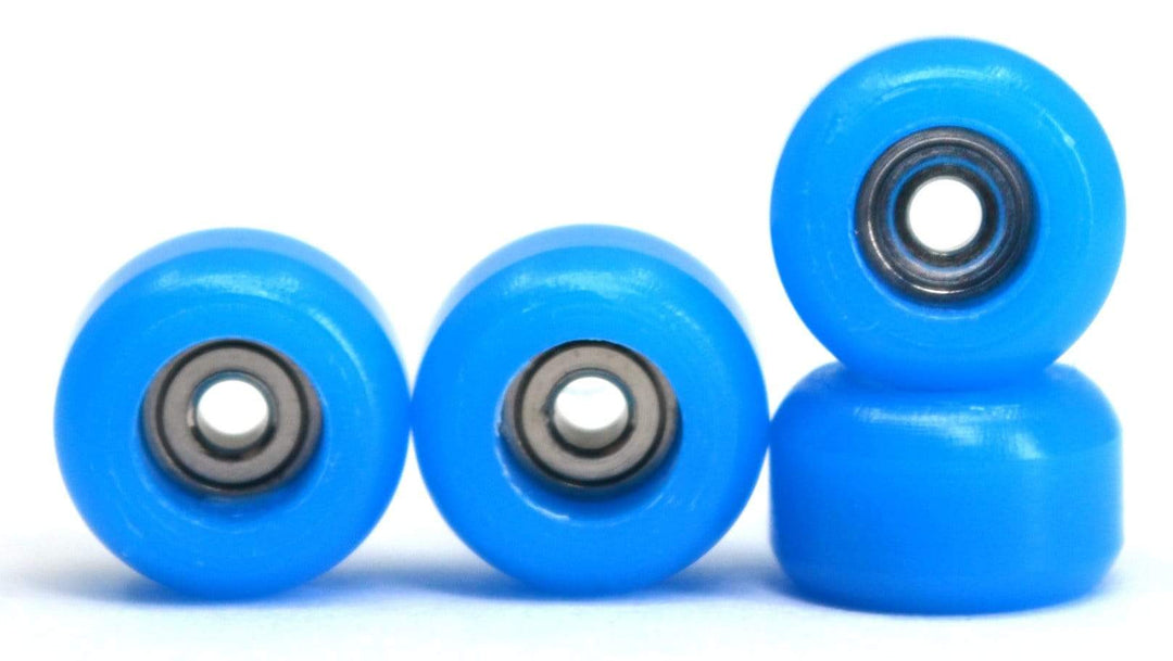 Teak Tuning CNC 100D Polyurethane Fingerboard Bearing Wheels, Light Blue - Set of 4 Light Blue