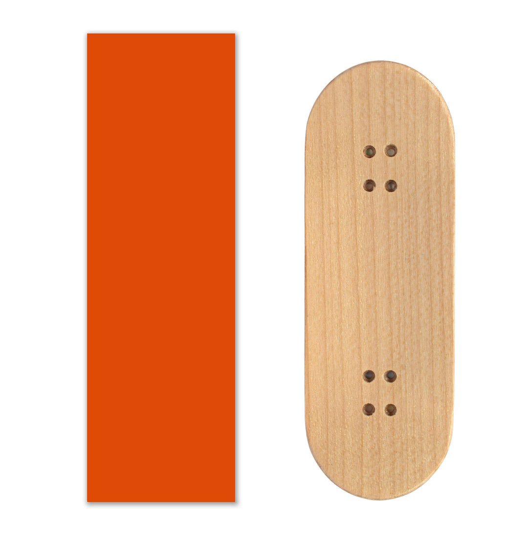 Teak Tuning Teak Swap Fingerboard Deck & ColorBlock Wrap - "Orange Tango" - 32mm x 97mm