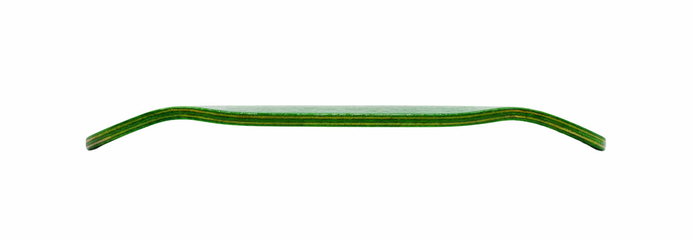 Teak Tuning PROlific Wooden 5 Ply Fingerboard Boxy Deck 32x96mm - Ghillie Green - with Color Matching Mid Ply