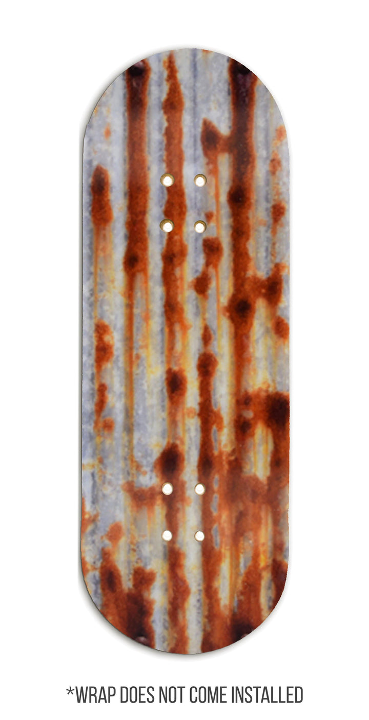 Teak Tuning Teak Swap Fingerboard Deck & Graphic Wrap - "Rusty Metal" - 32mm x 97mm