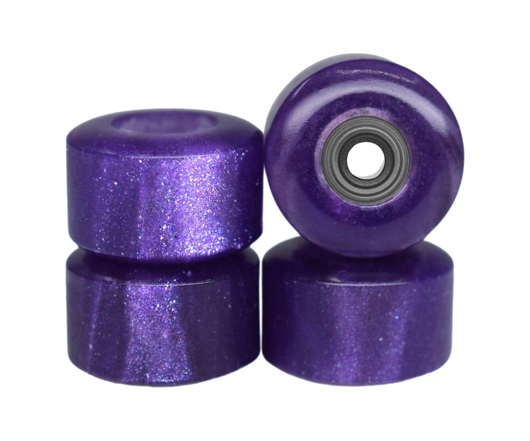 Teak Tuning Apex Urethane Fingerboard Wheels, New Street Style, Geode Series - ABEC-9 Stealth Bearings - 77D - Amethyst Swirl Colorway