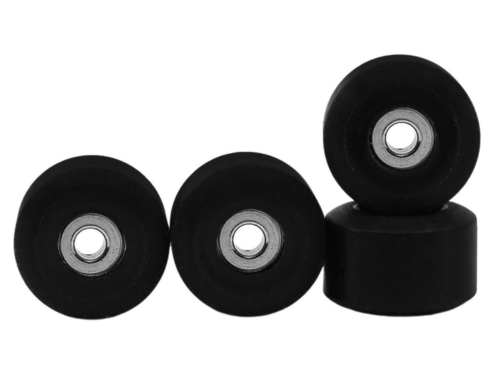 Teak Tuning Apex 61D Urethane Fingerboard Wheels, New Street Shape, Ultra Spin Bearings - Pitch Black Colorway - Set of 4