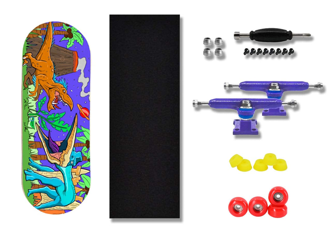 Teak Tuning Heat Transfer Graphic 34mm Fingerboard Complete - "Chilla'saurus" Edition