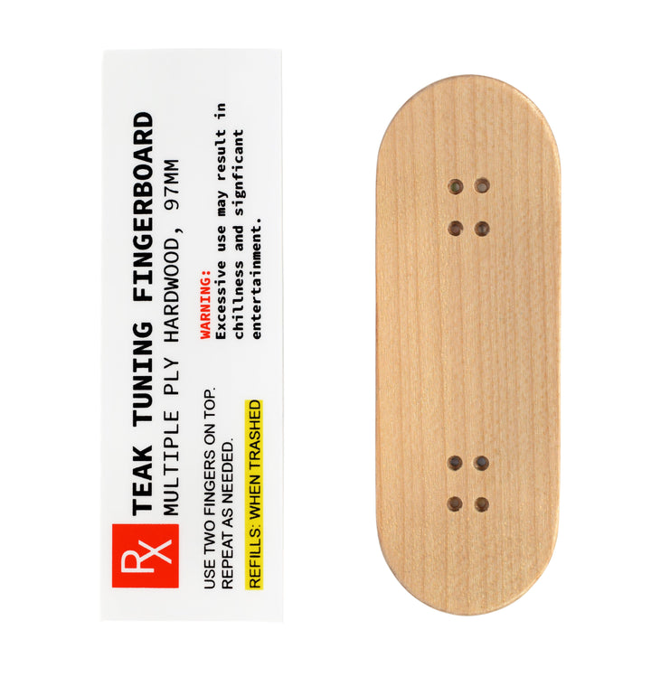 Teak Tuning Teak Swap Fingerboard Deck & Graphic Wrap - "Teak Prescription" - 32mm x 97mm