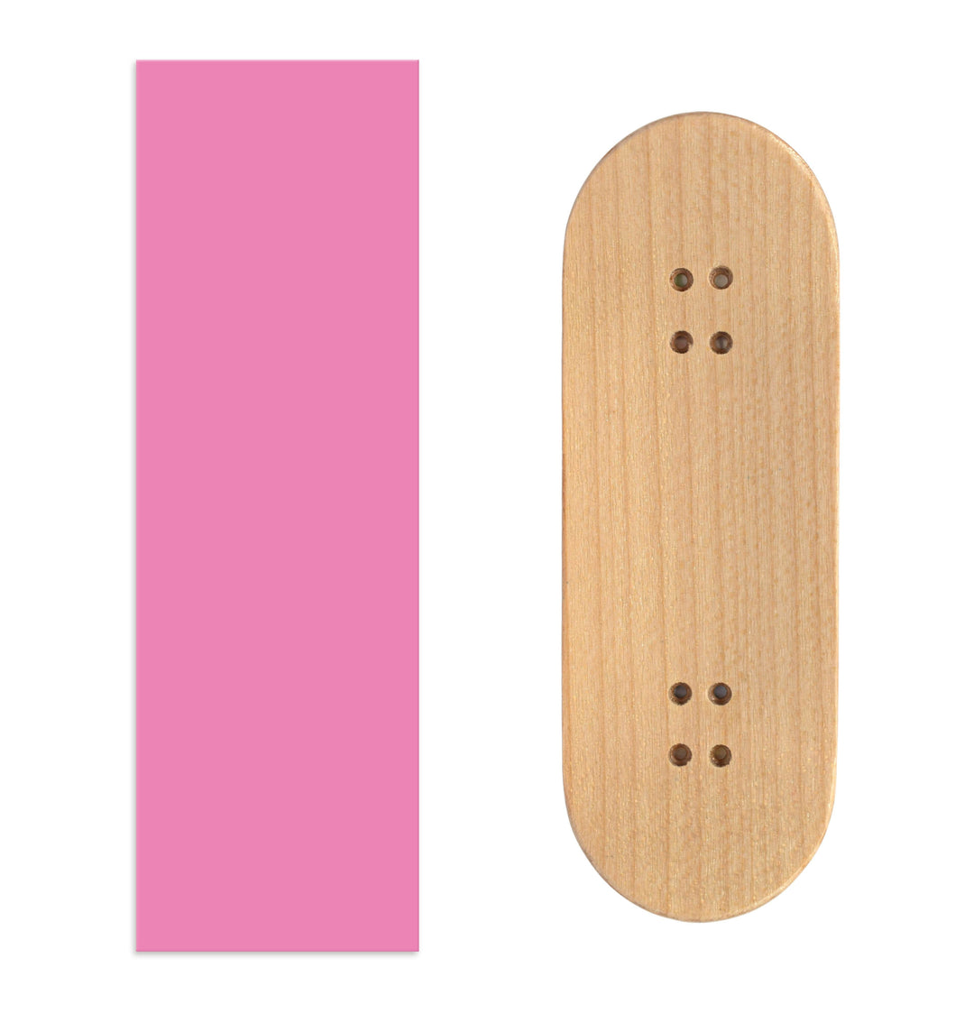 Teak Tuning Teak Swap Fingerboard Deck & ColorBlock Wrap - "Primrose Pink" - 32mm x 97mm