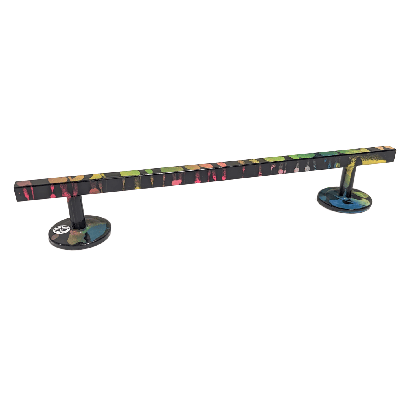 Teak Tuning Straight, Square Fingerboard Rail, 10" Long - Steel Construction - Florescent Swirl