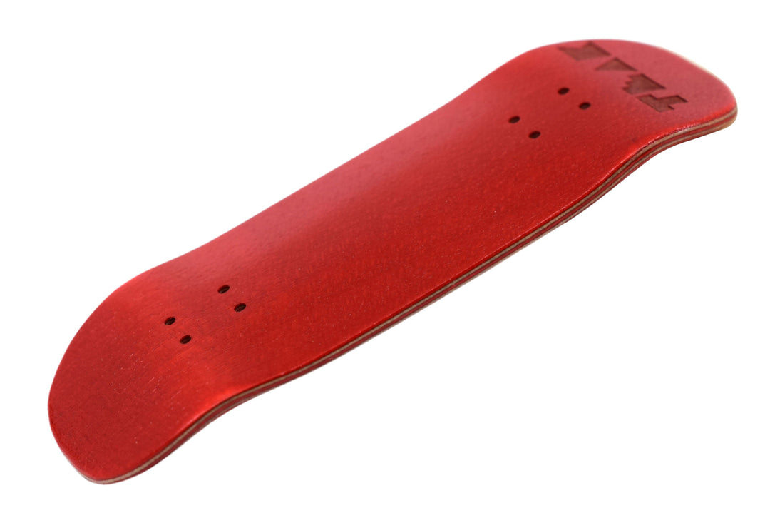 Teak Tuning PROlific Wooden 5 Ply Fingerboard Boxy Deck 32x96mm - Cherry Red - with Color Matching Mid Ply