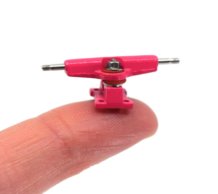 Teak Tuning Fingerboard Mini Trucks with Standard Tuning, Pink - 29mm Width Pink