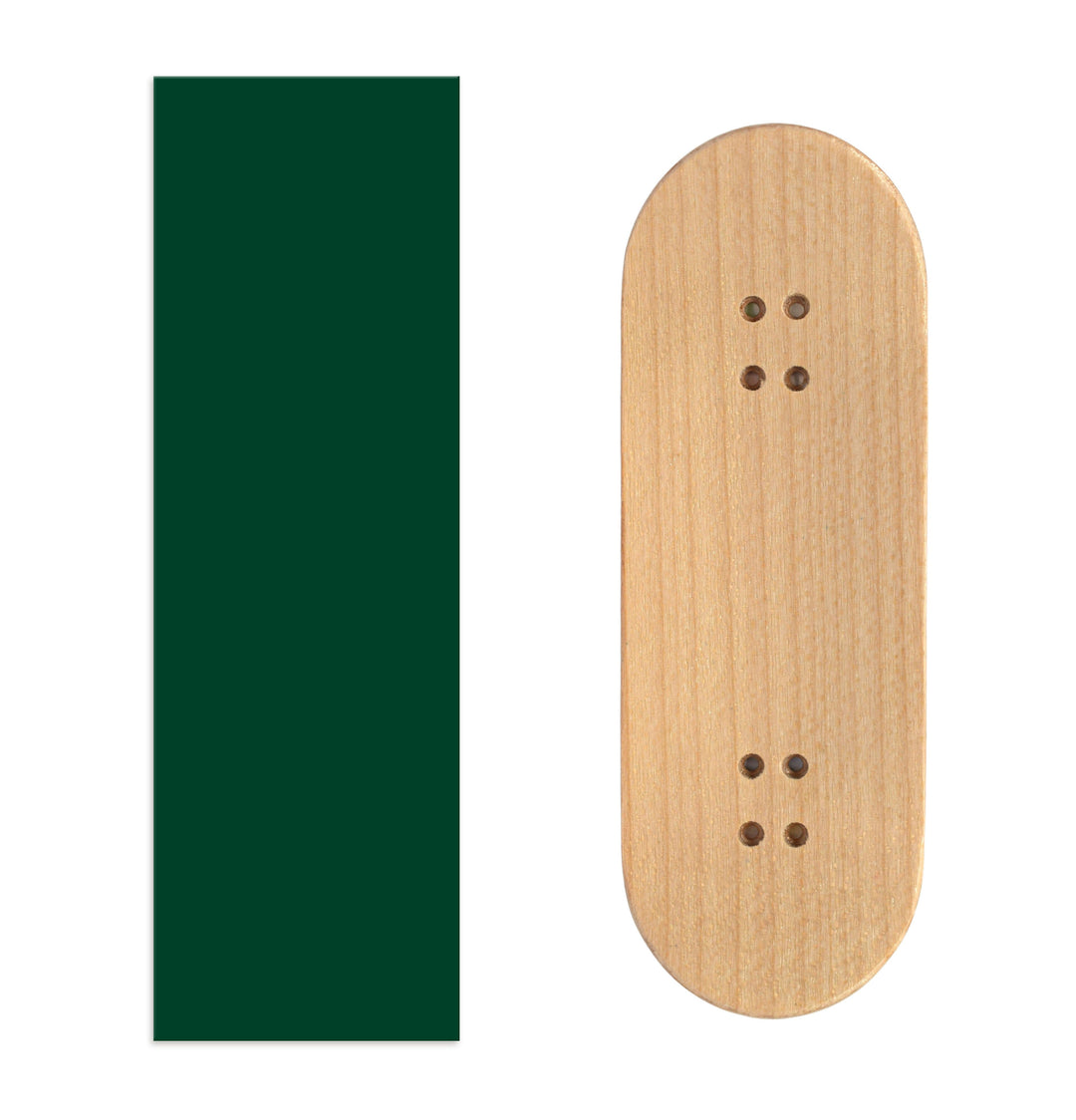 Teak Tuning Teak Swap Fingerboard Deck & ColorBlock Wrap - "Emerald Green" - 32mm x 97mm