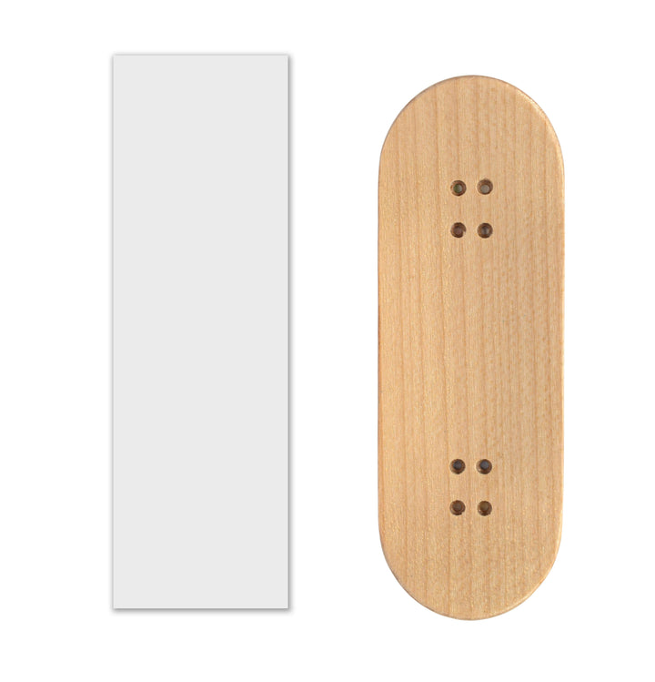 Teak Tuning Teak Swap Fingerboard Deck & ColorBlock Wrap - "White Snow" - 32mm x 97mm
