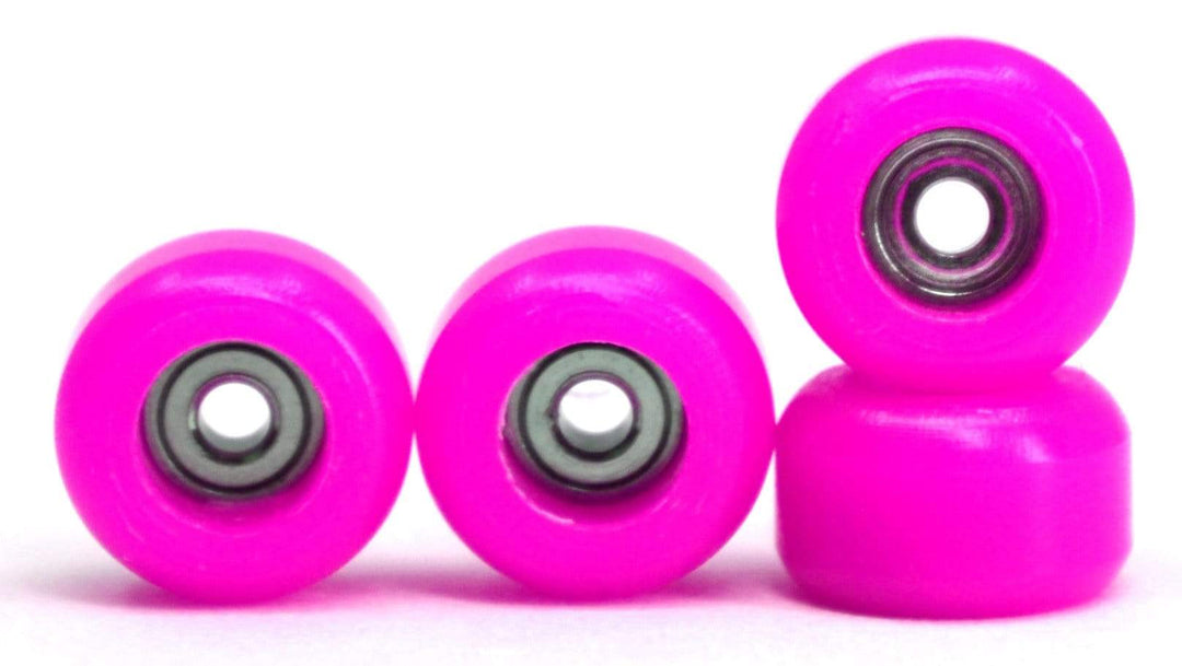 Teak Tuning CNC 100D Polyurethane Fingerboard Bearing Wheels, Pink - Set of 4 Pink