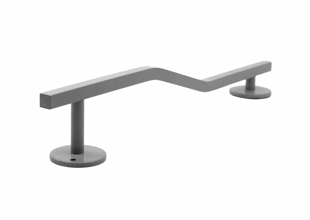 Teak Tuning Square, Bi-Level Fingerboard Rail, 12" Long - Steel Construction - Silver Grey