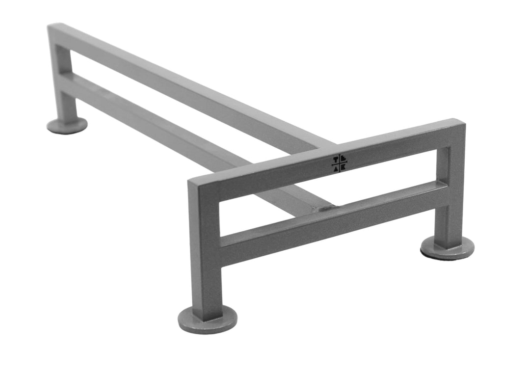 Teak Tuning Fence Style, T-Shaped Fingerboard Rail, 12" Long - Steel Construction - Silver Grey