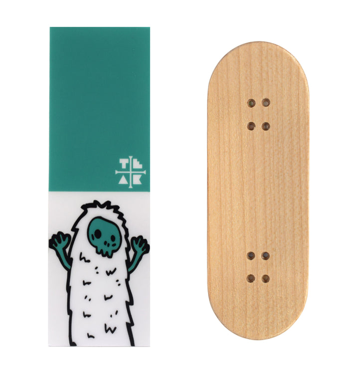 Teak Tuning Teak Swap Fingerboard Deck & Graphic Wrap - "Teal Yeti" - 32mm x 97mm