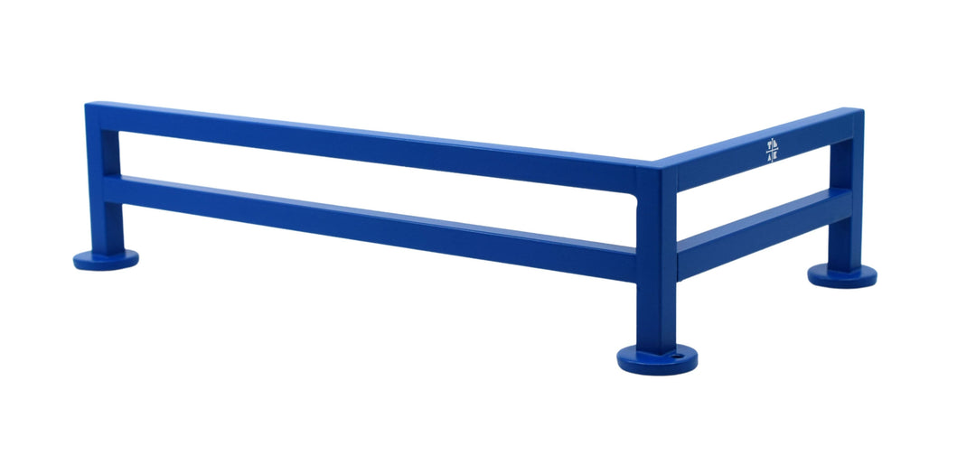 Teak Tuning Fence Style, L-Shaped Fingerboard Rail, 11" Long - Steel Construction - Cobalt Blue