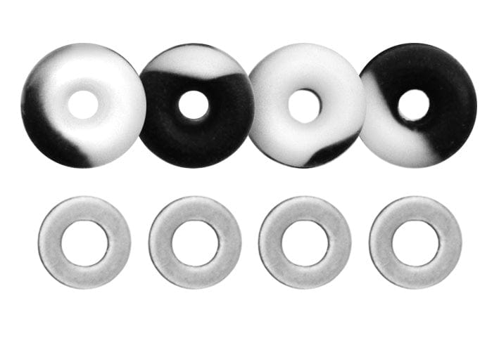 Teak Tuning O-Ring Bushings Pro Duro Series - Multiple Durometers - Black & White Swirl 71A