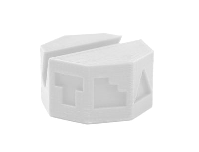 Teak Tuning Fingerboard Display Stand - Octagon Edition - White Yeti Colorway