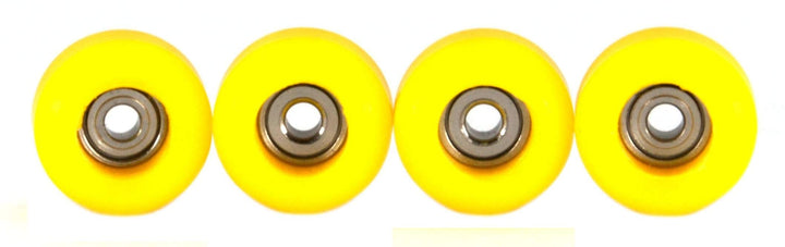 Teak Tuning CNC 100D Polyurethane Fingerboard Bearing Wheels, Yellow - Set of 4 Yellow