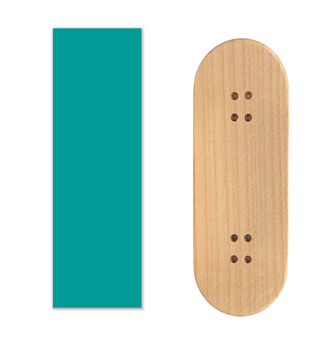 Teak Tuning Teak Swap Fingerboard Deck & ColorBlock Wrap - "Turquoise Tide" - 32mm x 97mm