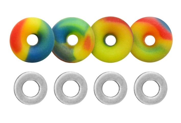 Teak Tuning O-Ring Bushings Pro Duro Series - Multiple Durometers - Tie Dye Swirl 71A