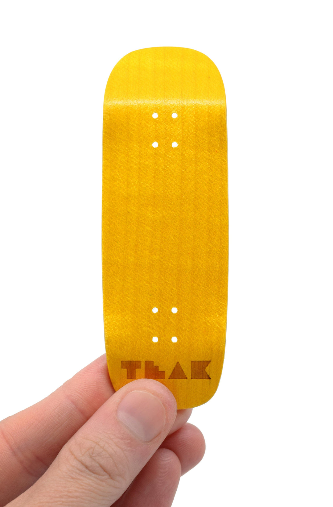 Teak Tuning PROlific Wooden 5 Ply Fingerboard Boxy Deck 32x96mm - Banana Yellow - with Color Matching Mid Ply