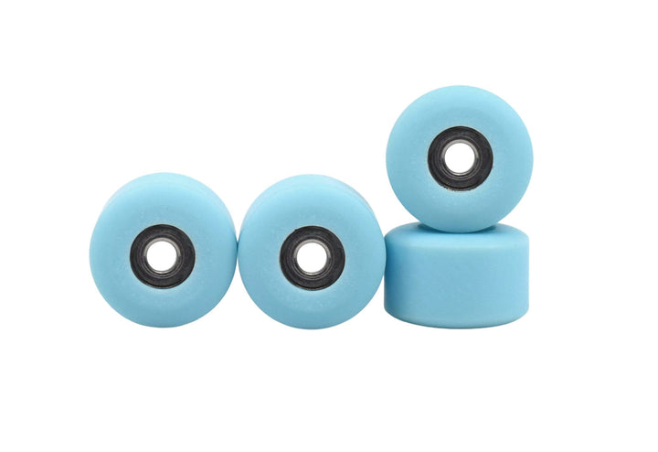 Teak Tuning Apex 77D Urethane Fingerboard Wheels, New Street Shape, Ultra Spin Bearings - Blueberry (Matte Finish) - Set of 4