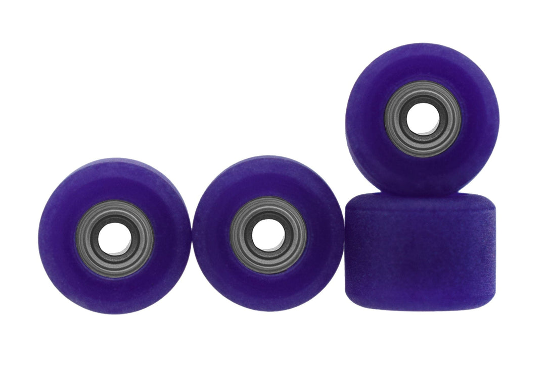 Teak Tuning Apex 61D Urethane Fingerboard Wheels, Mini "Shorty" Shape, Premium ABEC-9 Stealth Bearings - Grape Colorway - Set of 4