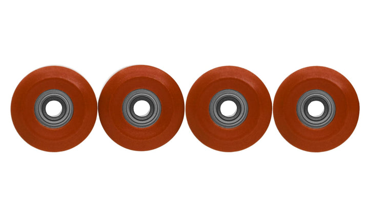 Teak Tuning Apex 65D All Terrain Polymer (ATP) Fingerboard Wheels, New Street Shape - Premium ABEC-9 Stealth Bearings - Terracotta Colorway - Set of 4