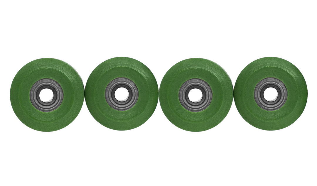 Teak Tuning Apex 65D All Terrain Polymer (ATP) Fingerboard Wheels, New Street Shape - Premium ABEC-9 Stealth Bearings - Avocado Colorway - Set of 4