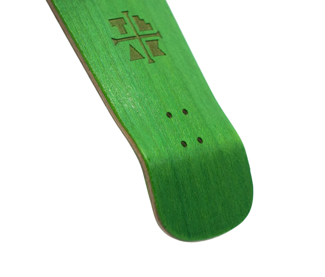 Teak Tuning Carlsbad Cruiser Wooden Fingerboard Deck, "Ghillie Green" - 34mm x 100mm