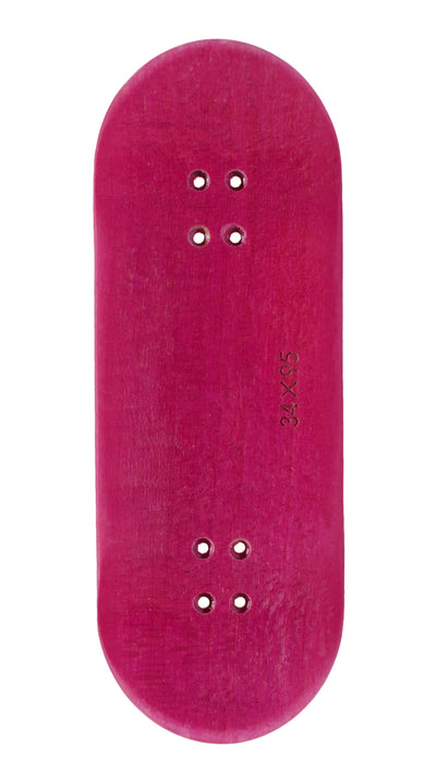 Teak Tuning PROlific Wooden 5 Ply Fingerboard Deck 34x95mm - Pink Flamingo - with Color Matching Mid Ply