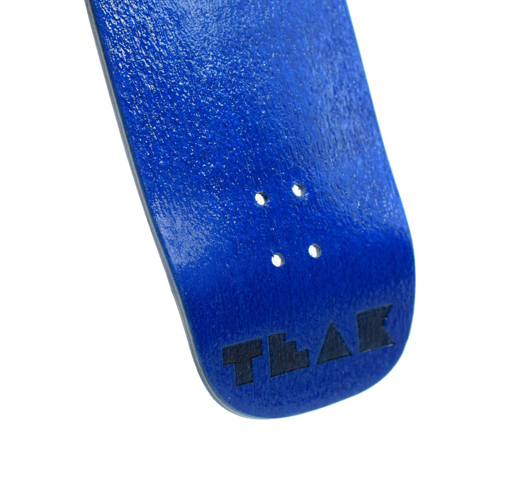 Teak Tuning PROlific Wooden 5 Ply Fingerboard Boxy Deck 32x96mm - Blizzard Blue - with Color Matching Mid Ply