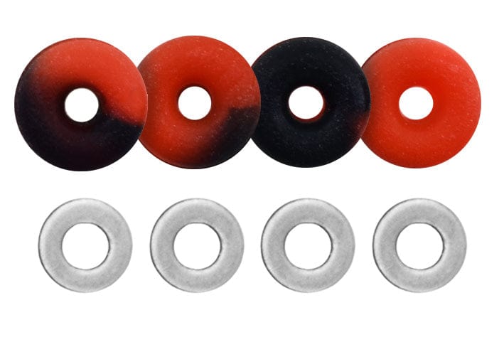 Teak Tuning O-Ring Bushings Pro Duro Series - Multiple Durometers - Red & Black Swirl 71A