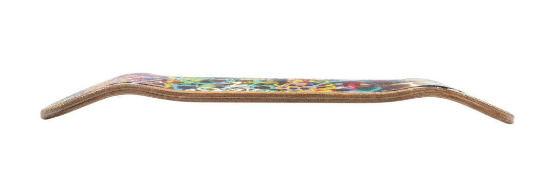 Teak Tuning Heat Transfer Graphic Wooden Fingerboard Deck, "Graffiti Wall" - 34mm x 97mm