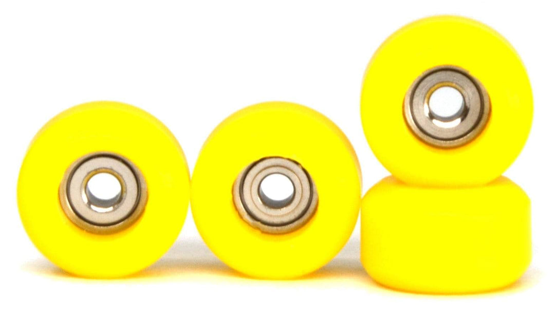 Teak Tuning CNC 100D Polyurethane Fingerboard Bearing Wheels, Yellow - Set of 4 Yellow