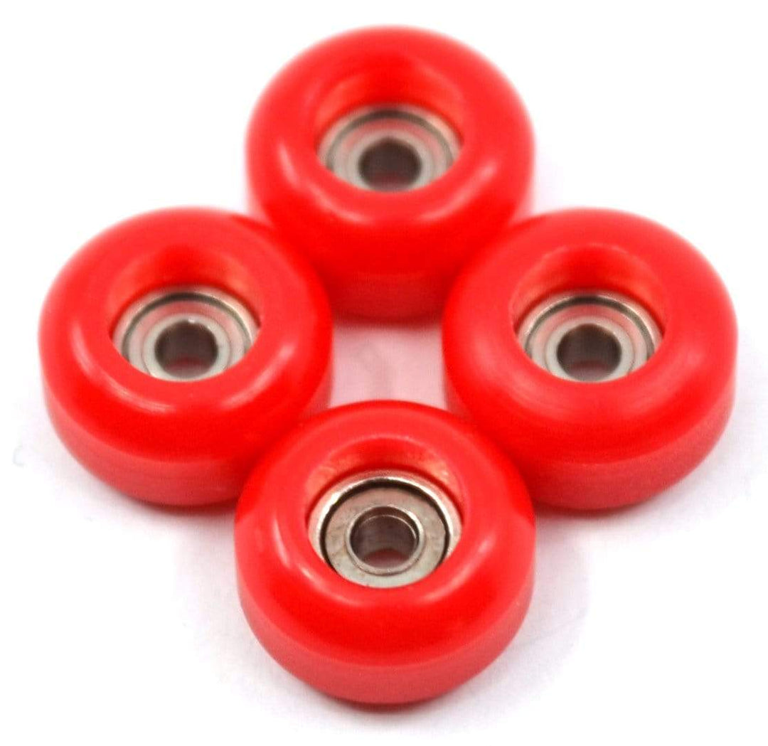 Teak Tuning CNC 100D Polyurethane Fingerboard Bearing Wheels, Red - Set of 4 Red
