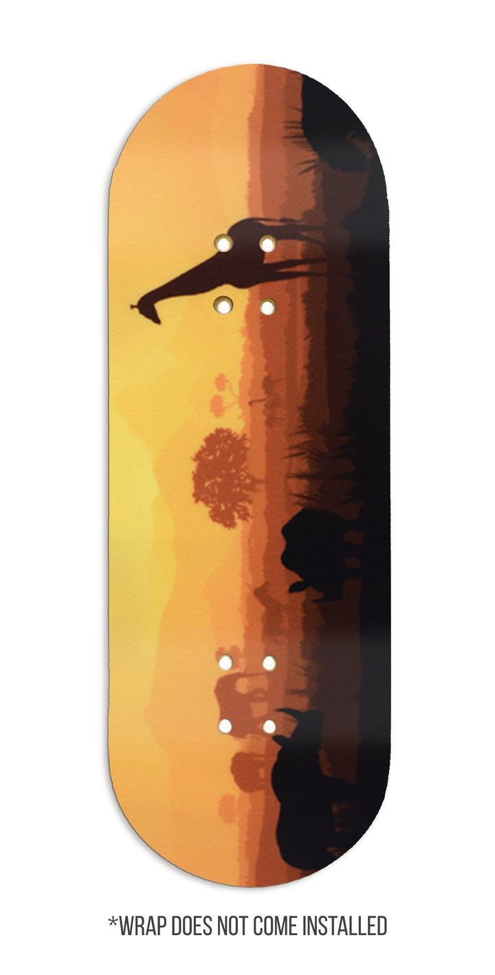 Teak Tuning Teak Swap Fingerboard Deck & Graphic Wrap - "Savannah Sunset" - 32mm x 97mm