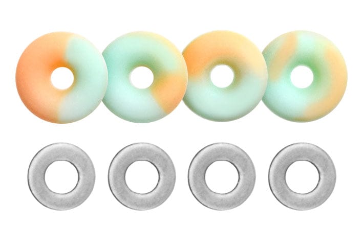 Teak Tuning O-Ring Bushings Pro Duro Series - Multiple Durometers - Teal & Orange Swirl 71A