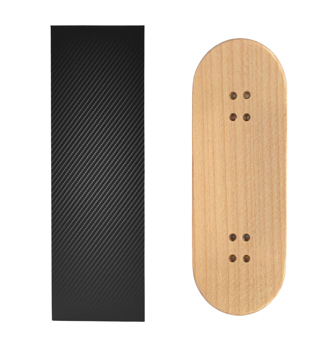 Teak Tuning Teak Swap Fingerboard Deck & Graphic Wrap - "Carbon Fiber" - 32mm x 97mm