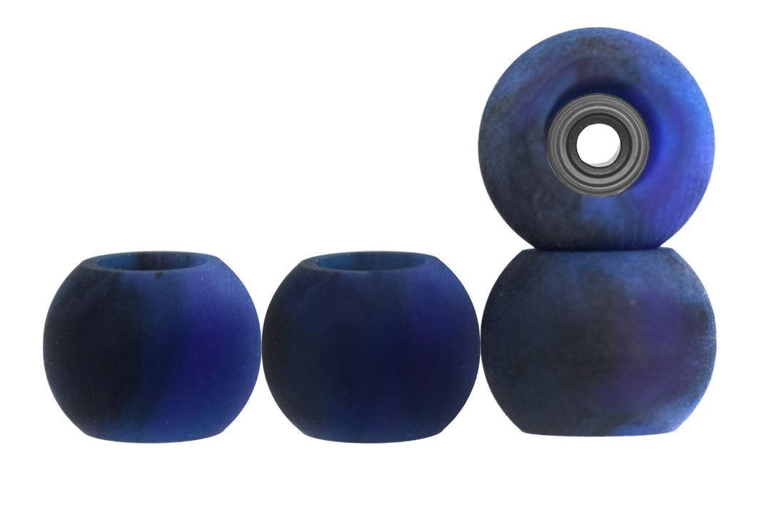 Teak Tuning Apex 61D Urethane Fingerboard Wheels, Globe Shape, ABEC-9 Stealth Bearings - Galaxy Swirl Colorway - Set of 4