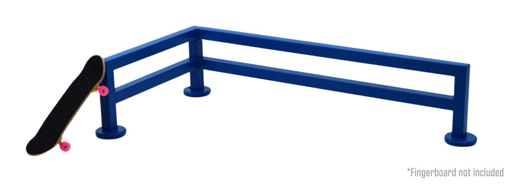 Teak Tuning Fence Style, L-Shaped Fingerboard Rail, 11" Long - Steel Construction - Cobalt Blue