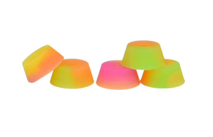 Teak Tuning Bubble Bushings Pro Duro Series - Multiple Durometers - Teak Team Signature Neon Swirl, Inspired by Eusi 71A