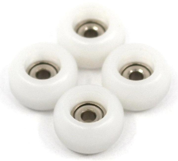 Teak Tuning CNC 100D Polyurethane Fingerboard Bearing Wheels, White - Set of 4 White