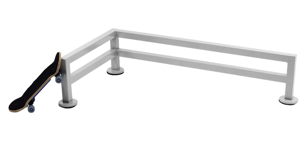 Teak Tuning Fence Style, L-Shaped Fingerboard Rail, 11" Long - Steel Construction - Grey Mist
