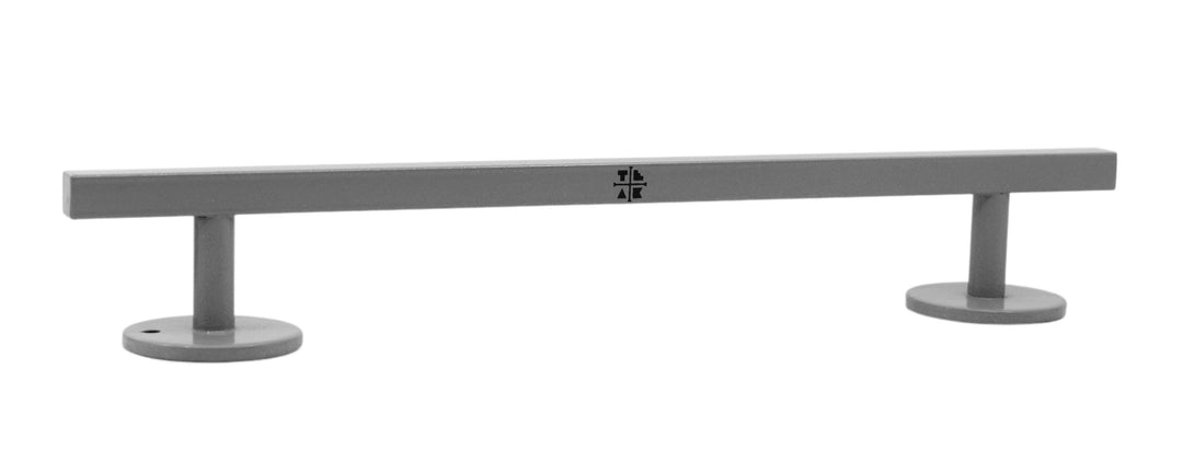 Teak Tuning Straight, Square Fingerboard Rail, 10" Long - Steel Construction - Silver Grey